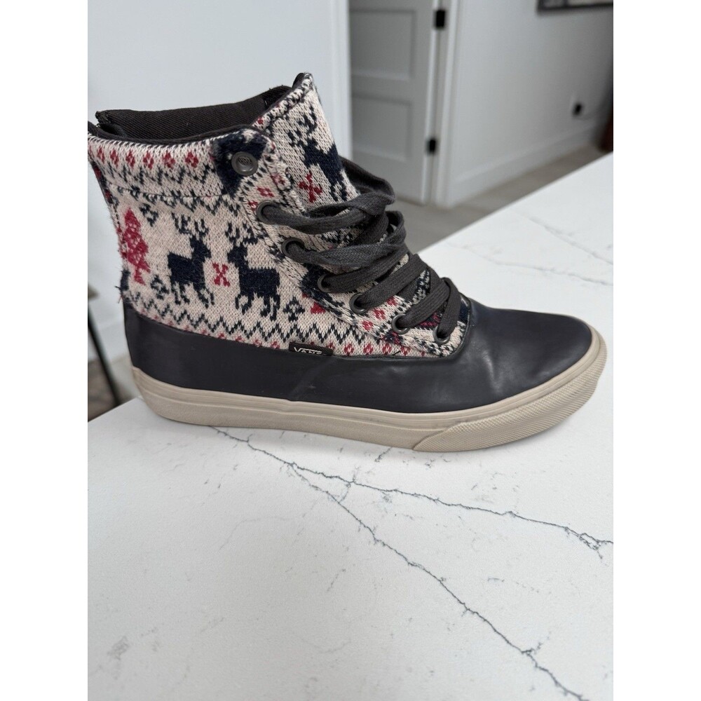 Vans Fair Isle Knit High Top Women's 6.5 Rubber Zip Back Sneakers Shoes EUC - Picture 10 of 10
